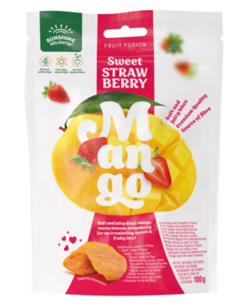 Sunshine Delights Fruit Fusion Sweet Strawberry 100g kuivattu mango