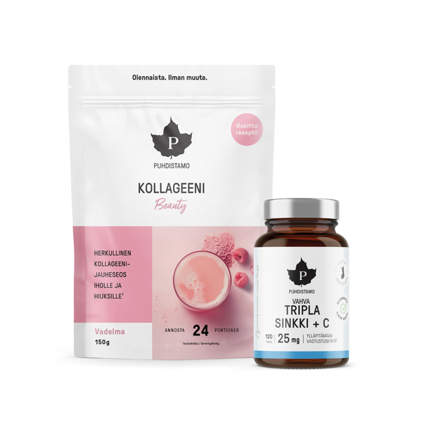 Puhdistamo | Your Beauty Bundle  - kollageenijauhe + sinkki 120 kpl