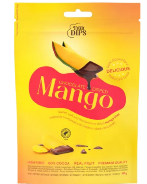 Kuivatut mangopalat suklaalla 100g