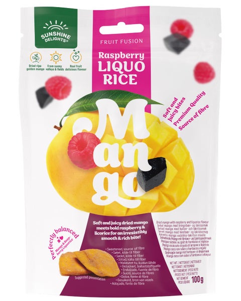 Sunshine Delights Fruit Fusion Raspberry Liquorice Mango 100g