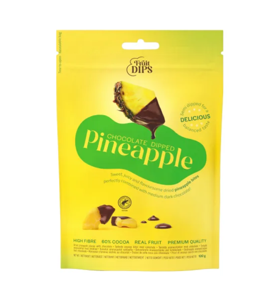 Kuivatut ananaspalat suklaalla 100g