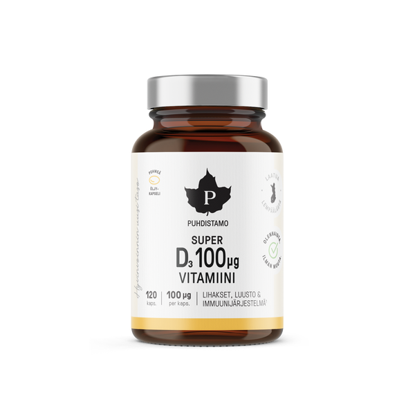 Puhdistamo | Super D-vitamiini 100 &mu;g - 120 kaps